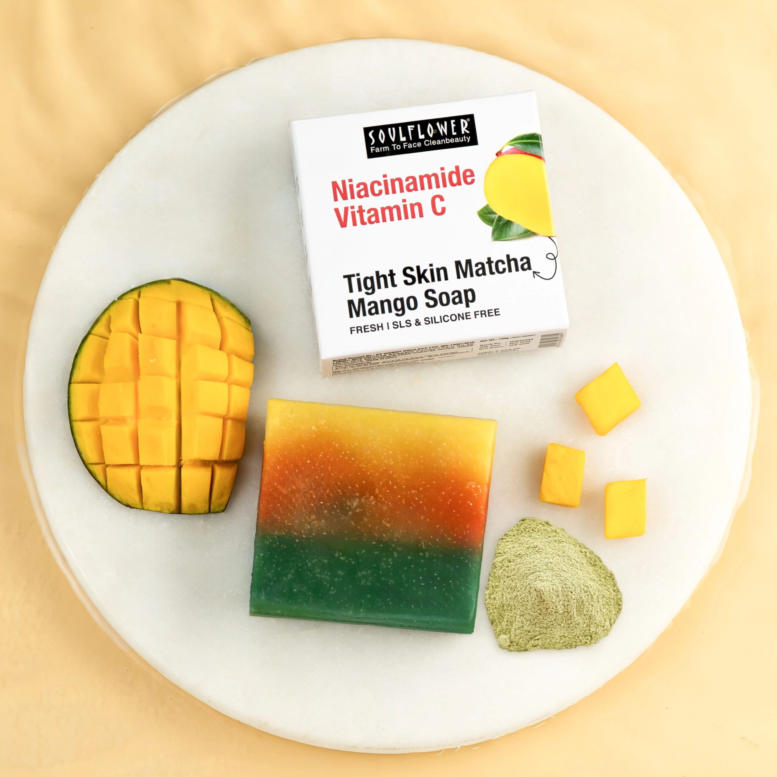 MangoMatchaSoap1stImage.jpg Niacinamide Mango Matcha Vitamin C Soap - Image 1