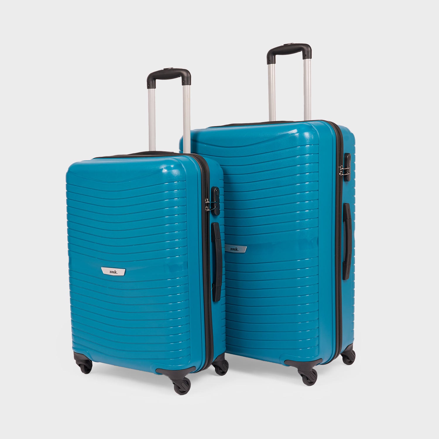 TealZoyaTrolleyBag_bdada2c3-9036-4483-9be3-f933a48a6142.jpg Teal Zoya Trolley Bag Combo (Medium & Large) - Image 1