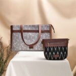 Aravalli Abstract & Ikat Wave - Statement Office Bag & U-Shaped Sling Bag Combo