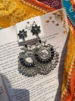 Vegan Oxidised Silver Earrings Combo (Set of 4) – Handcrafted & Cruelty-Free - Image 3