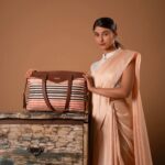 Qutub Stripes Women's Work Bag Brown - Image 2