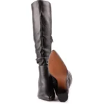 Peach Women's Vegan Leather Knee High Boots | Black - Image 4