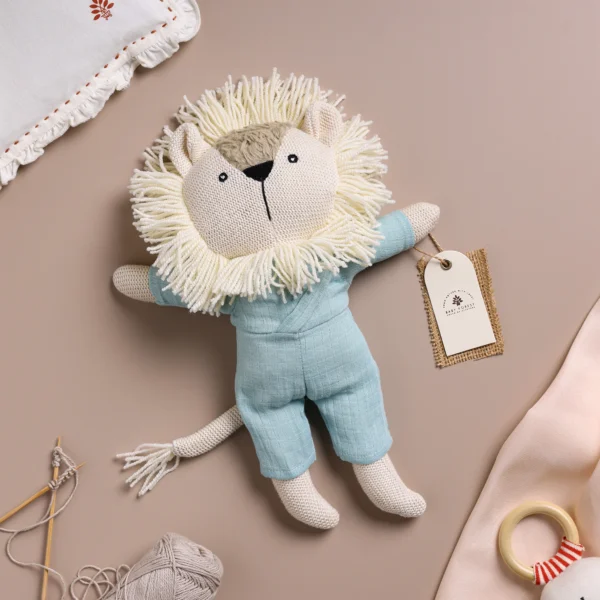 Baby Forest Cuddly Buddies Baby Simba Soft Toy – Handmade & Safe Plush Toy for Babies