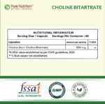 Pure Nutrition Choline Bitartrate 650mg | 60 Veg Capsules | Brain & Nerve Support - Image 6