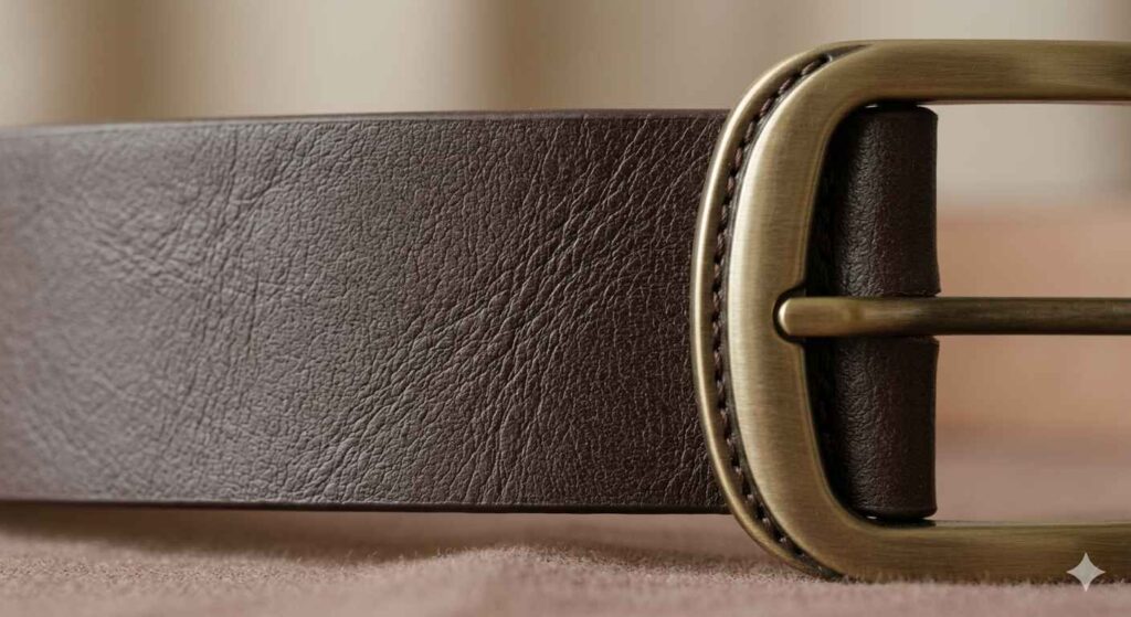 vegan leather belt texture close up