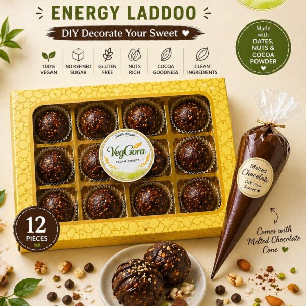 vegan chocolate energy laddoo box VegGora