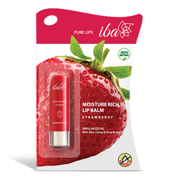 Iba Moisture Rich Lip Balm - Strawberry, 4.5 g