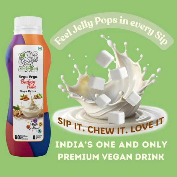 Vegu Vegu Badam Pista Soya Drink | Plant-Based Vegan Protein Beverage