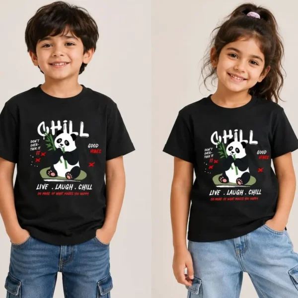 Chill Panda Graphic T-Shirt for Boys | Cute Panda Cotton Tee