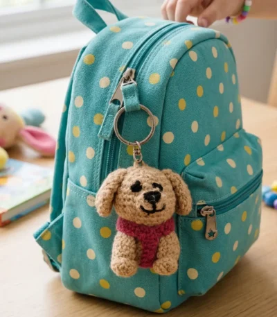 handmade puppy keychain