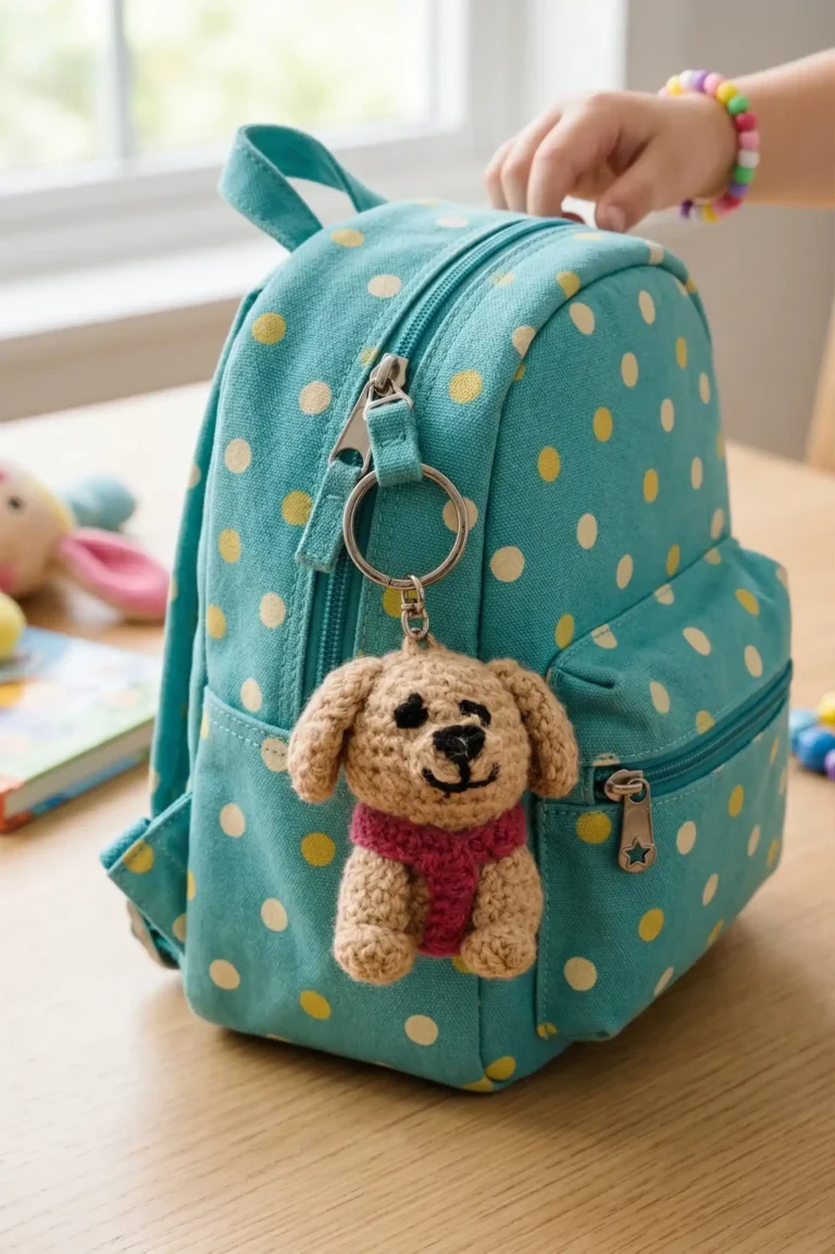 handmade puppy keychain