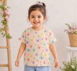 Butterfly Kids T Shirt | Flutter Garden All-Over Print Cotton Tee - Image 4