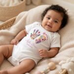 Personalized Floral Monogram Baby Romper | Custom Embroidered Name & Birth Date Onesie