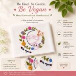 Be Kind, Be Vegan Embroidered Handkerchief - Image 2
