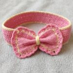 Premium Hand-Knitted Newborn Bow Headband – Adjustable Stretch Crochet Headwrap - Image 2