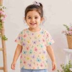 Butterfly Kids T Shirt | Flutter Garden All-Over Print Cotton Tee - Image 4