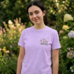 Hand-Embroidered Fawn & Wildflowers Heavyweight Cotton T-Shirt - Image 2