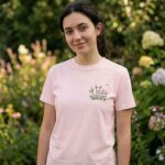 Hand-Embroidered Fawn & Wildflowers Heavyweight Cotton T-Shirt - Image 3