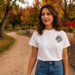 The Blooming Heart Tee – Hand-Embroidered Premium White Cotton