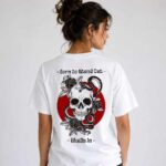 Born to Stand Out Oversized Unisex T-Shirt – Minimal Skull Front & Gothic Back Print Tee - Image 2