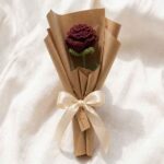 Raksha Bandhan Gift Box for Sister | Handmade Rakhi Hamper with Crochet Rose, Scrunchie, Hair Bow, and Earrings - Image 3