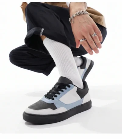 Blue Perforated Sneakers