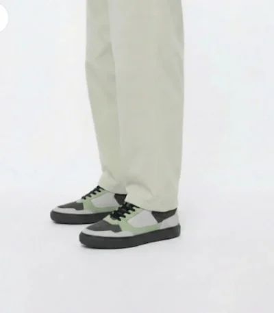 Green Perforated Sneakers