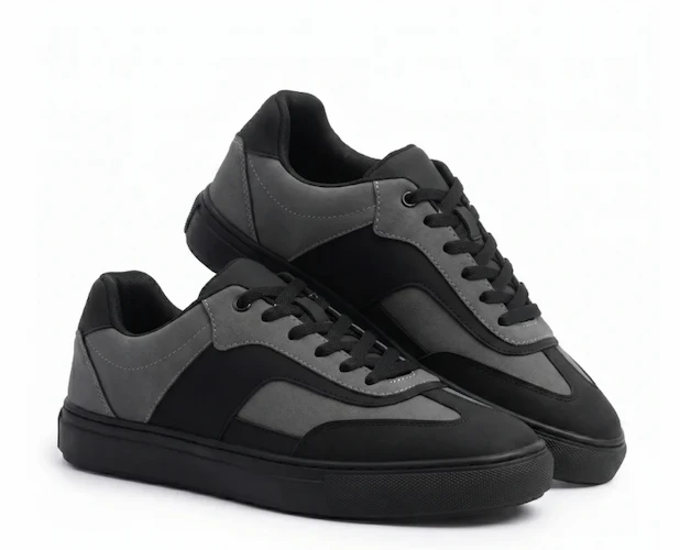 Deep Grey Layered Panel Sneakers
