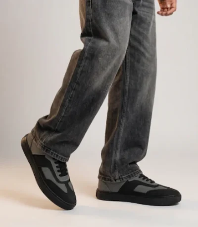 Deep Grey Layered Panel Sneakers