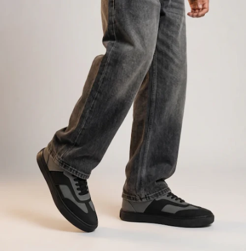 Deep Grey Layered Panel Sneakers