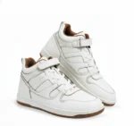 White High-Top Strap Sneakers
