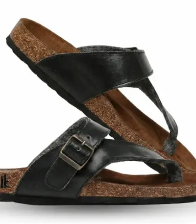 Black Cross Strap Sandals