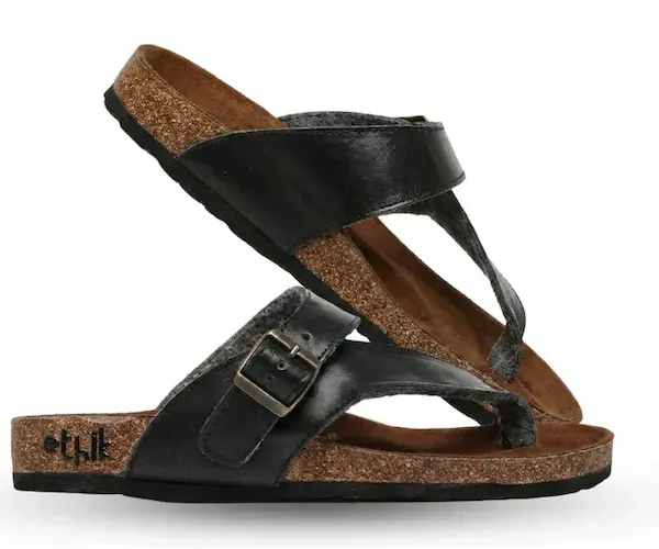 Black Cross Strap Sandals