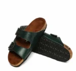 Forest Green Double Strap Sandals