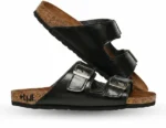Charcoal Black Double Strap Sandals