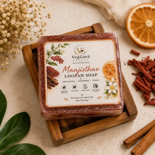 Manjistha Loofah Soap | Vegan Exfoliating Bath Soap for Clear & Healthy Skin
