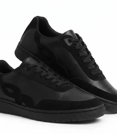 Black Lace-Up Sneakers
