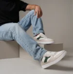 Olive Beige Strap Sneakers