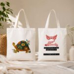 Nature & Vegan Cotton Tote Bag Combo – Set of 2 Reusable Canvas Bags - Image 2