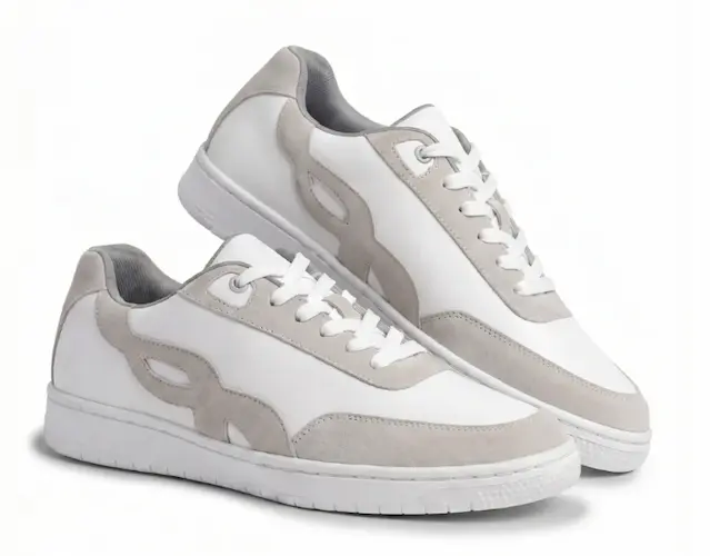 White Lace-Up Sneakers