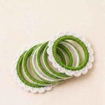 Hariyali Teej Special Crochet Bangles – Handcrafted Traditional Bangle Se - Image 3