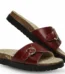 Burgundy Double Strap Buckle Sandals