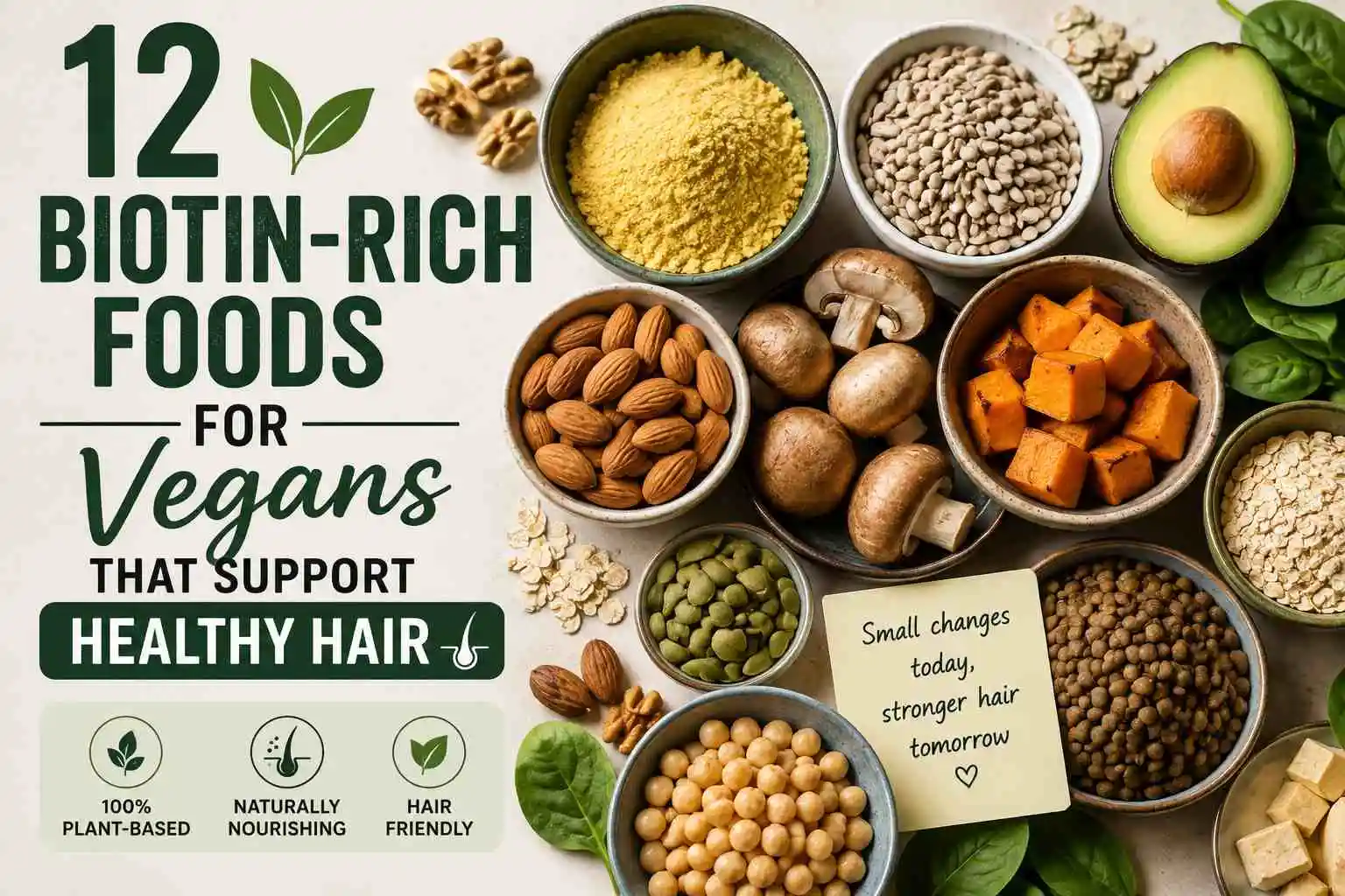 12 biotin-rich foods for vegans that support healthy hair