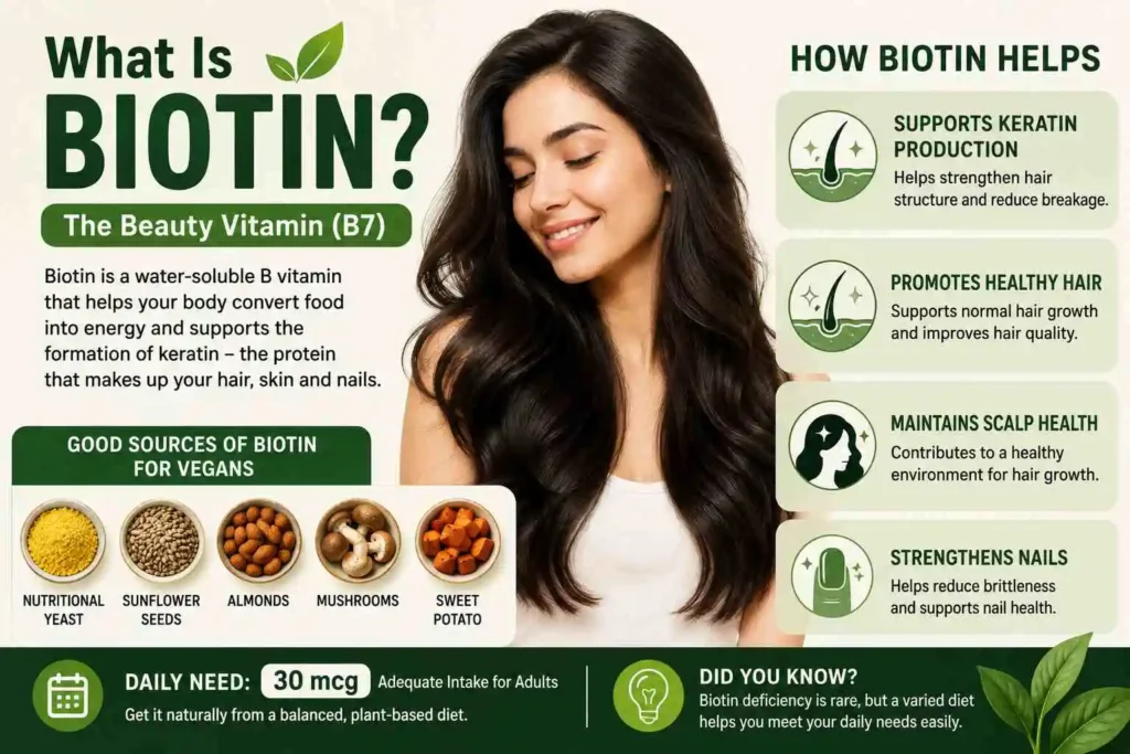 What biotin is and how vitamin B7 supports normal hair health