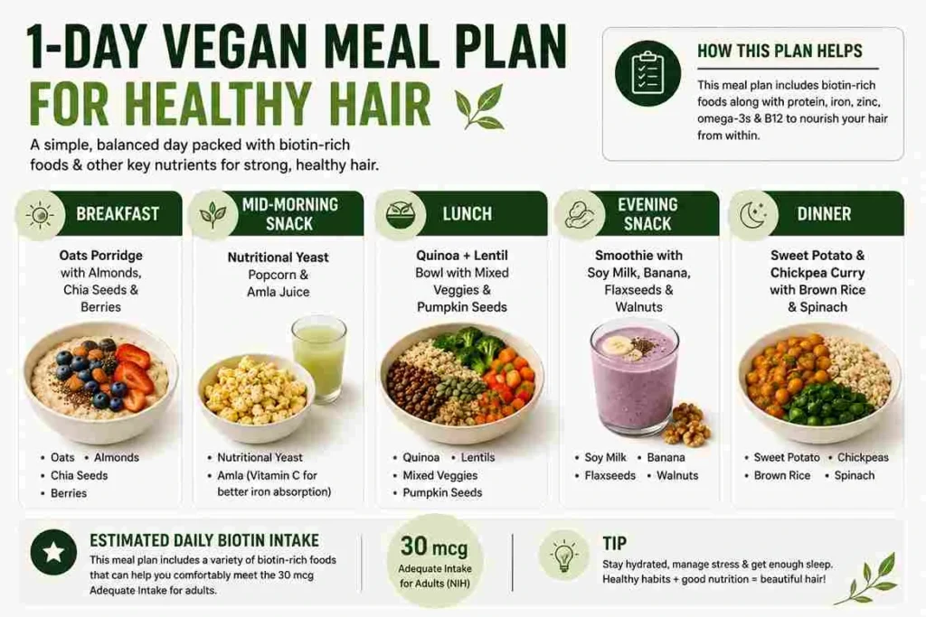 1-Day meal plan for healthy hair