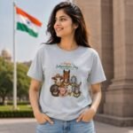 Happy Independence Day Animal Print Unisex T-Shirt | Patriotic Graphic Tee - Image 4