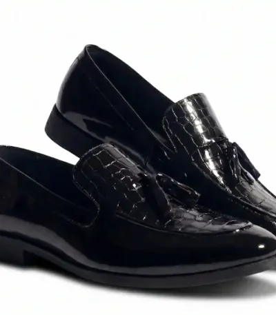 Patent Black Tassel Loafers