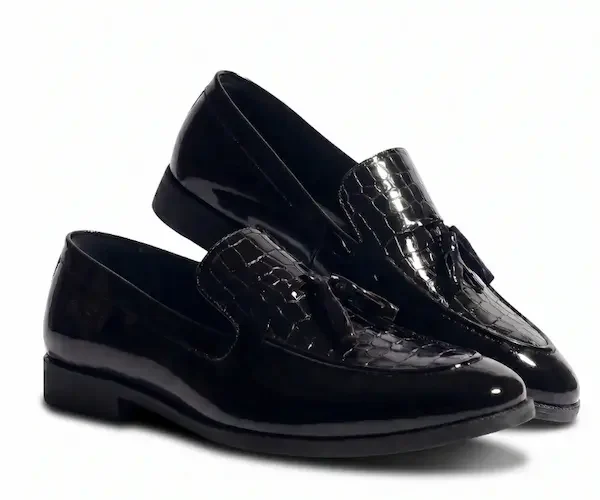 Patent Black Tassel Loafers