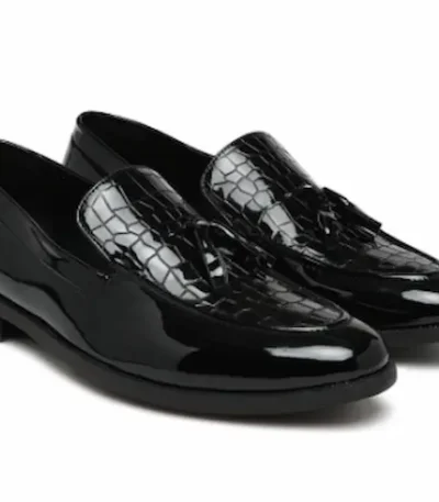 Patent Black Tassel Loafers